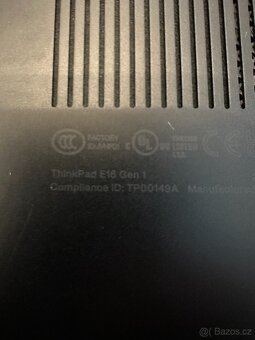 Notebook LENOVO Thinkpad E16 gen 1, záruka do 8/2026 - 8