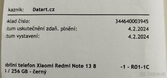 Redmi Note 13, 8+8/256 GB, záruka - 8