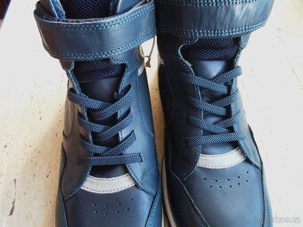 Modré boty polobotky kožené - 37 - 8