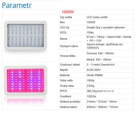 Nové světelné LED Grow Light - Full Spectrum. - 8