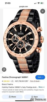 LUXUSNÍ FESTINA PRESTIGE GOLD CHRONO model 16888/1 - 8