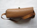 Vintage pevná kabelka do ruky, světle hnědá kůže - 8