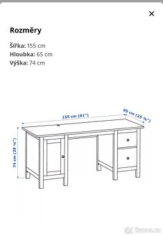 Pracovní stůl Hemnes - 8