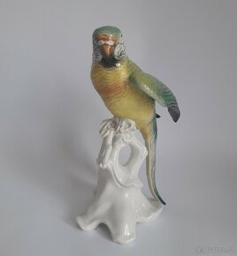 Starožitná porcelánová figura papouška - ENS - Německo - 8