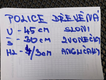 Police, polička dřevěná nástěnná sběratelská 400 kč - 8
