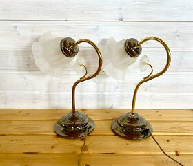 Staré mosazné párové stolní lampy - 8