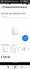 koupelnový ventilátor DEKOR200 DESIGN CRZ - 8