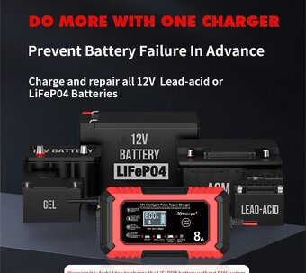 Inteligentní impulzní autonabíječka 12V, 8A, nová. - 8