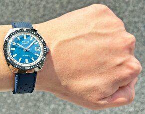 Československé mechanické vintage hodinky PRIM Sport 2 Modré - 8