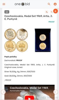 Zlato, zlatou sběratelskou sadu artia J.E.Purkyně - 8