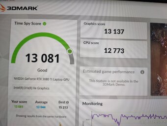Herní notebook z rtx 3080ti 16gb 175W - 8