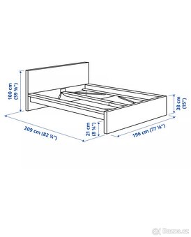IKEA postel MALM (200x180cm)+ 2x rošt + matrace - 8