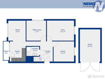 Prachatice, prodej bytu 3+1 s lodžií a garáží - 8