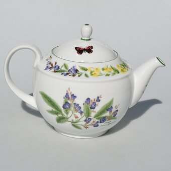 Bylinková porcelánová sada -cajnik +dvojset +mlékovka +hrnek - 8