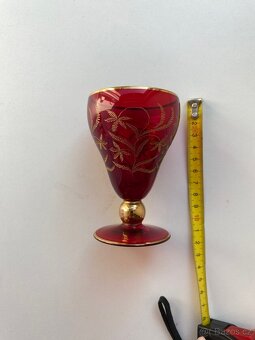 Vintage sada rubínových skleniček - 18 ks - 8