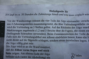 Staré německé pilové hodiny- Holzsageuhr H4 - 8