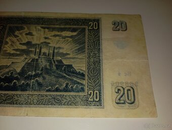 VZÁCNÁ BANKOVKA 20 SK, 1939, NÍZKÁ SÉRIE, NEPERFOROVANÁ - 8