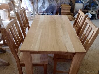 Jídelní stůl a židle masiv dub set - 8