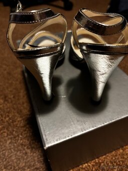 Stříbrné kožené lodičky vel.39 - 8