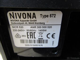 Nabízím kávovar Nivona 572. Nefunkční. Nekompletní. Povolené - 8