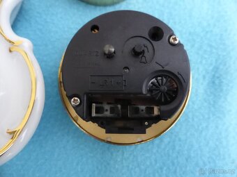 Porcelánový budík Lindner Německo, zlacené - 8