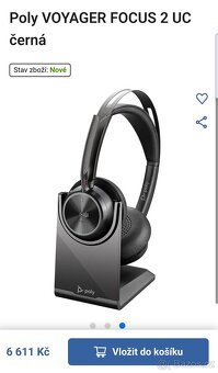 Profi Sluchátka, Headset HP Poly Voyager Focus2, BT700 USB-A - 8