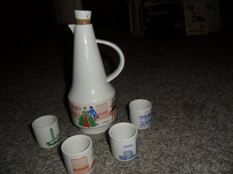 šampusky, lékárna sklo/keramika, Becher, souprava NDR,karafy - 8