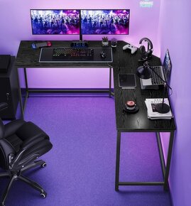Rohový PC stůl ve tvaru L - 8