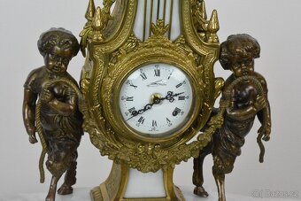 Starožitné krbové hodiny FHS s kentaury+svícny XXL - 8