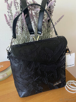 Černý vyšívaný elegantní batoh Desigual. Nový s visačkou - 8