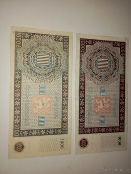BANKOVKY 1000 KČS 1945, PRVNÍ A POSLEDNÍ VYDANÁ SÉRIE - 8