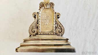 Ag stříbro stolní krucifix loťák rok 1864 biedermeier styl - 8