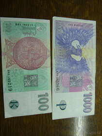 Bankovka 2000Kč, 1000Kč, 100Kč - 8