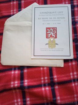 Prodám upomínkoví list na velký smutek Československa 28. V. - 8