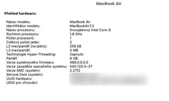 Apple MacBook Air 13" 2017, 100% stav, CZ - 8