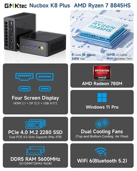 Minipc NUC AMD Ryzen 7 8845HS 32GB RAM 500 GB SSD OCULINK - 8