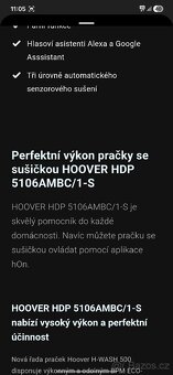 Pračka Hoover HDP 5106AMBC/1-S, pračka se sušičkou - 8