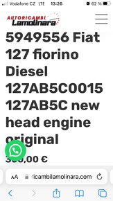 Prodám hlavu motoru Fiat 127,Fiorino, Uno 1.3D - 8