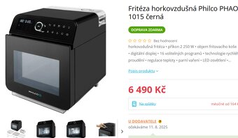 Horkovzdušná fritéza s párou Philco, samočištění, 16 program - 8