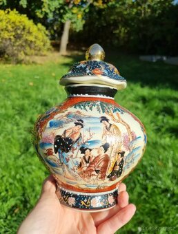 Velmi krásná stará činska porcelánová váza, ručně malovaná - 8