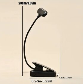 Mini LED stolní lampa na čtení (baterie) - černá - 8