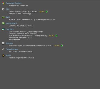Lenovo IdeaPad Z510,i7-4702MQ,WIN 10,HDD 1TB,RAM 8GB,15.6 pa - 8