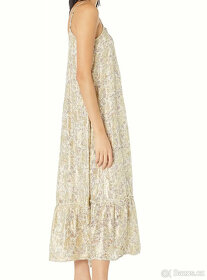 Dlouhé letní šaty květované zlaté Mango L XL 40 42 - 8