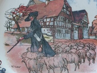 VINTAGE FAJÁNS TALÍŘ SARREGUEMINES HENRI LOUX FRANCIE - 8