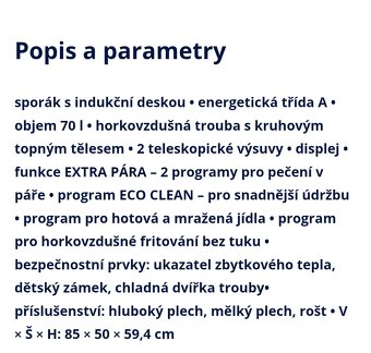 Indukční sporák Mora I 86 BW bílý - 8