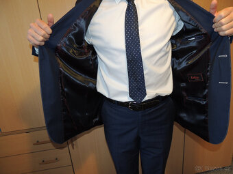 Pánský oblek vel. 48 tmavě modrý na postavu 170-175 cm - 8