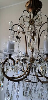 Starožitný křišťálový lustr, lustřík, osvětlení - 8