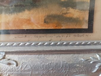 OBRAZ OLEJ V DŘEVĚNÉM VYŘEZÁVANÉM RÁMU SIGNATURA - 8