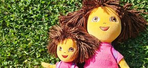2 plyšové panenky Dora,30 a 19 cm,batůžek na zádech - 8