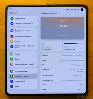 Supertenký skládací Oppo Find N5 16GB/512GB - 100% baterie - 8